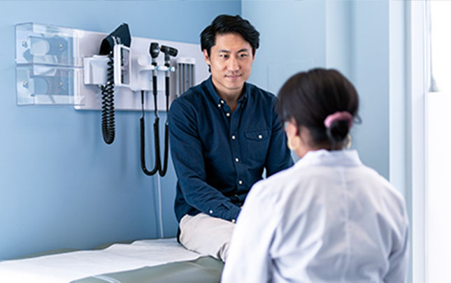 Man having a consultation with his doctor at the doctor